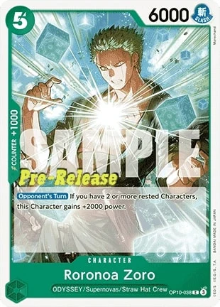 Carte One Piece anglaise OP10-038 Roronoa Zoro