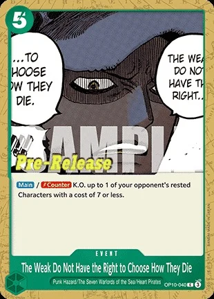 Carte One Piece anglaise OP10-040 The Weak Do Not Have the Right to Choose How They Die