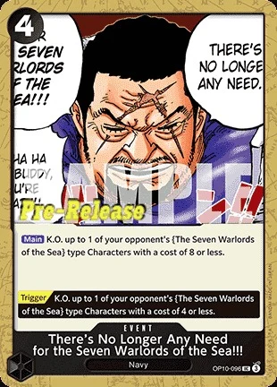 Carte One Piece anglaise OP10-096 There’s No Longer Any Need for the Seven Warlords of the Sea!!!