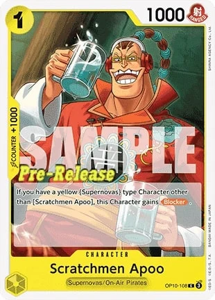 Carte One Piece anglaise OP10-108 Scratchmen Apoo