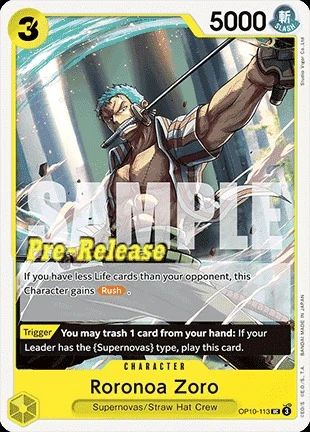 Carte One Piece anglaise OP10-113 Roronoa Zoro