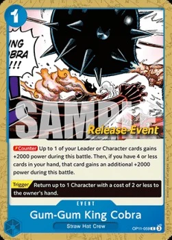 Carte One Piece anglaise OP11-059 Gum-Gum King Cobra