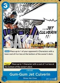 Carte One Piece anglaise OP11-061 Gum-Gum Jet Culverin