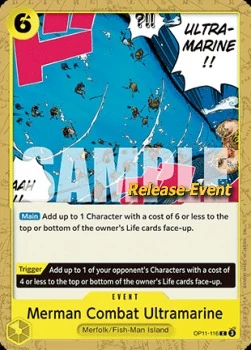 Carte One Piece anglaise OP11-116 Merman Combat Ultramarine