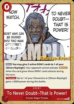 Carte One Piece anglaise OP12-016 To Never Doubt--That Is Power!