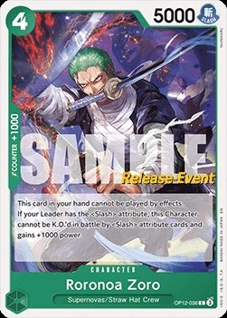 Carte One Piece anglaise OP12-036 Roronoa Zoro