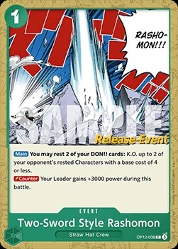 Carte One Piece anglaise OP12-038 Two-Sword Style Rashomon