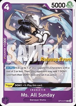 Carte One Piece anglaise OP12-075 Ms. All Sunday