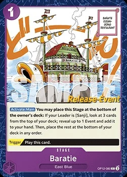 Carte One Piece anglaise OP12-080 Baratie