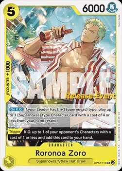 Carte One Piece anglaise OP12-113 Roronoa Zoro