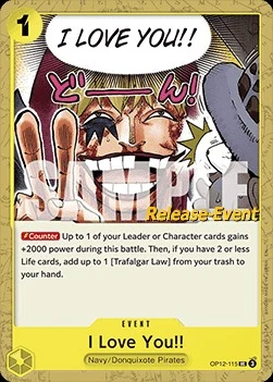 Carte One Piece anglaise OP12-115 I Love You!!