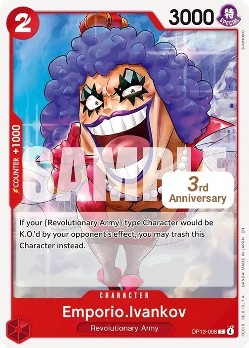 Carte One Piece anglaise OP13-008 Emporio.Ivankov