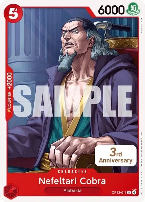 Carte One Piece anglaise OP13-011 Nefeltari Cobra