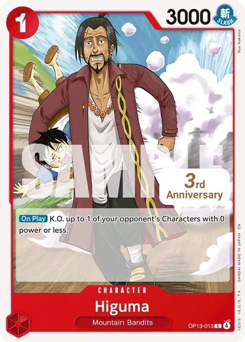 Carte One Piece anglaise OP13-013 Higuma