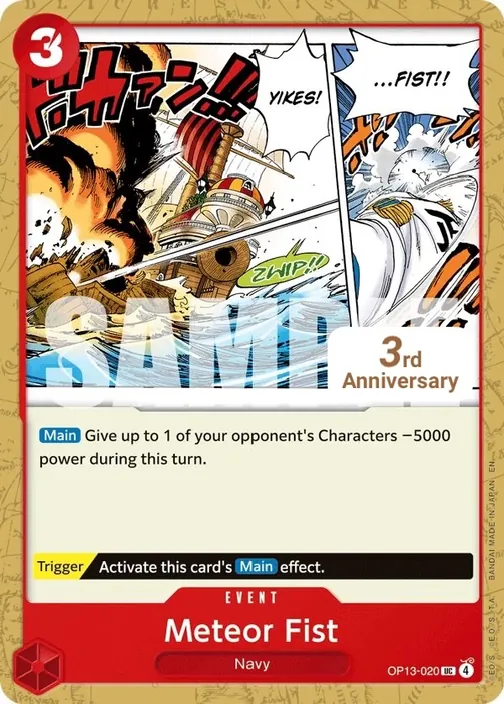 Carte One Piece anglaise OP13-020 Meteor Fist