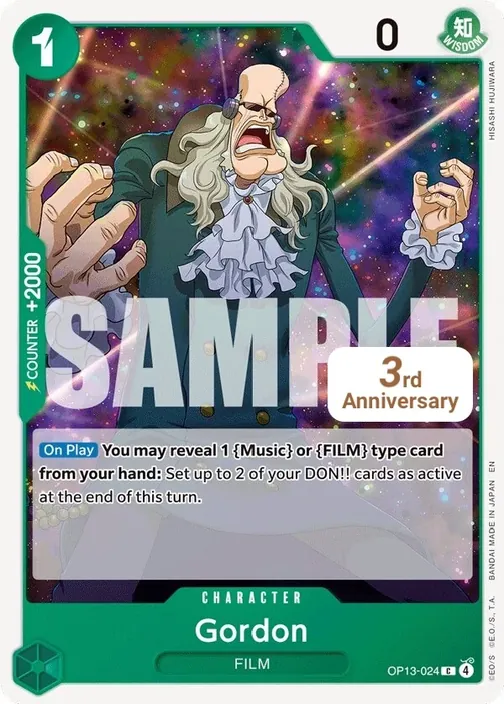 Carte One Piece anglaise OP13-024 Gordon