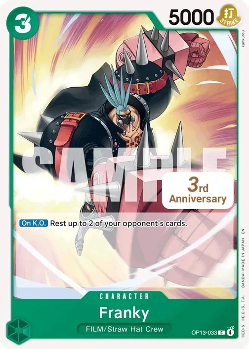 Carte One Piece anglaise OP13-033 Franky