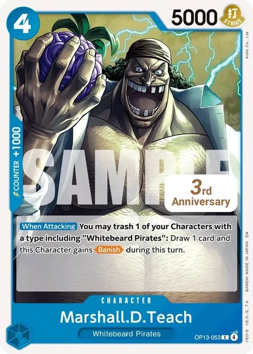 Carte One Piece anglaise OP13-053 Marshall.D.Teach