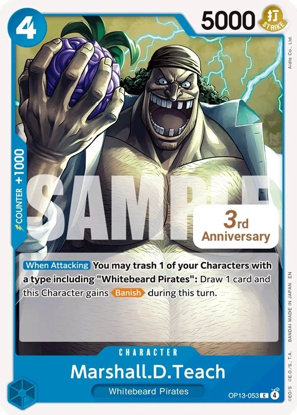 Carte One Piece anglaise Marshall.D.Teach OP13-053 C