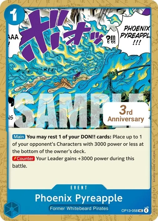 Carte One Piece anglaise OP13-058 Phoenix Pyreapple