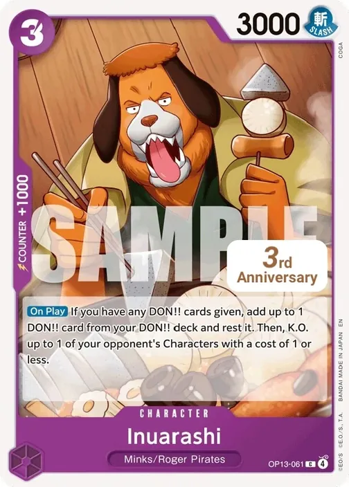 Carte One Piece anglaise OP13-061 Inuarashi