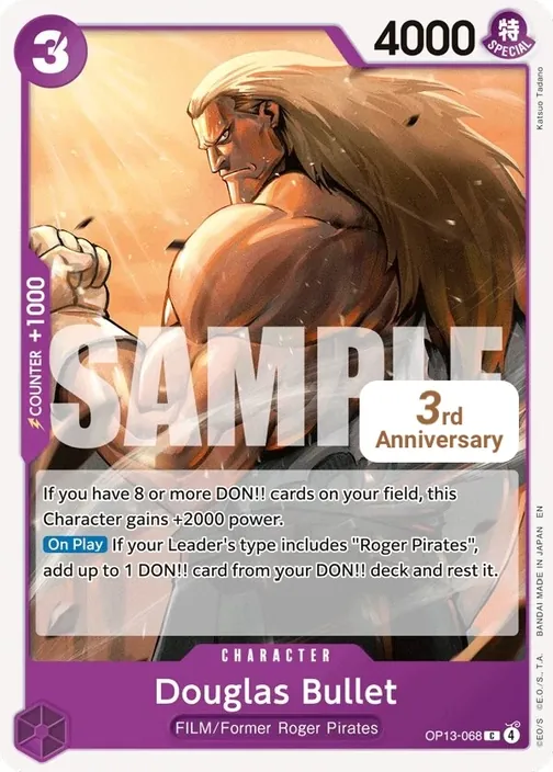 Carte One Piece anglaise OP13-068 Douglas Bullet