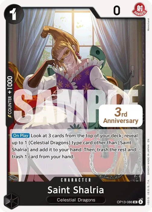 Carte One Piece anglaise OP13-086 Saint Shalria