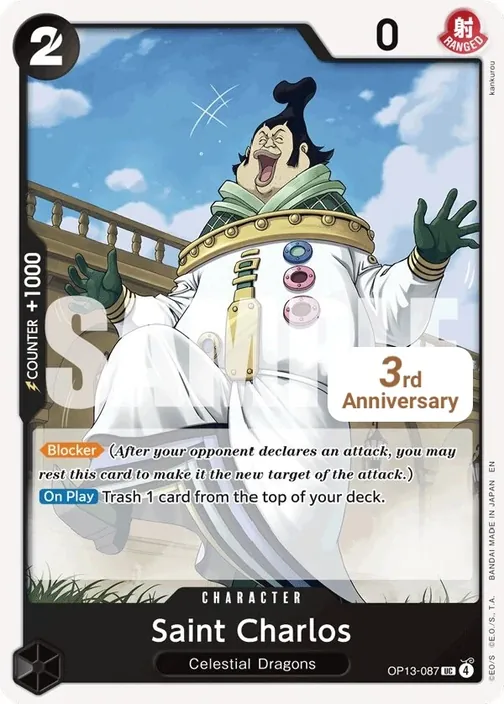 Carte One Piece anglaise OP13-087 Saint Charlos