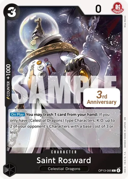 Carte One Piece anglaise OP13-095 Saint Rosward