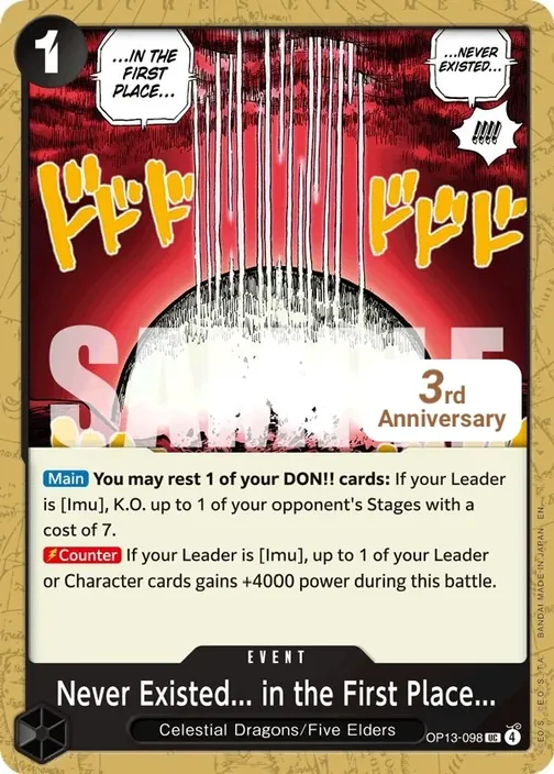 Carte One Piece anglaise OP13-098 Never Existed... in the First Place...