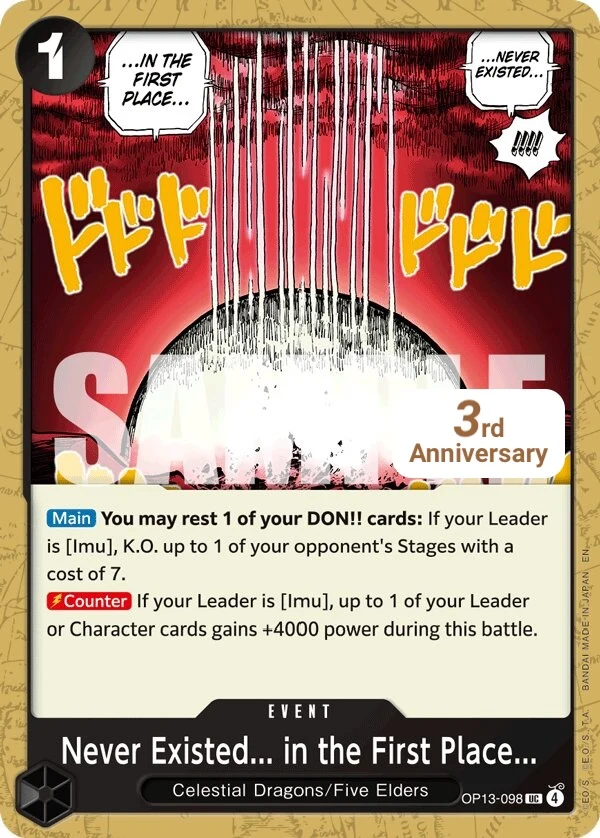 Carte One Piece anglaise Never Existed... in the First Place... OP13-098 UC