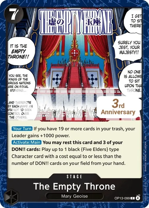 Carte One Piece anglaise OP13-099 The Empty Throne
