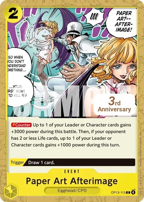 Carte One Piece anglaise OP13-115 Paper Art Afterimage