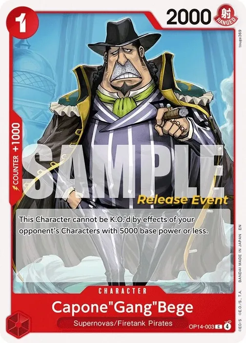 Carte One Piece anglaise OP14-003 Capone"Gang"Bege