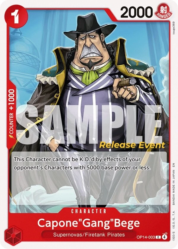 Carte One Piece anglaise Capone"Gang"Bege OP14-003 C