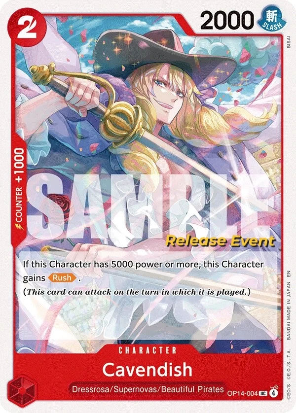 Carte One Piece anglaise Cavendish OP14-004 UC