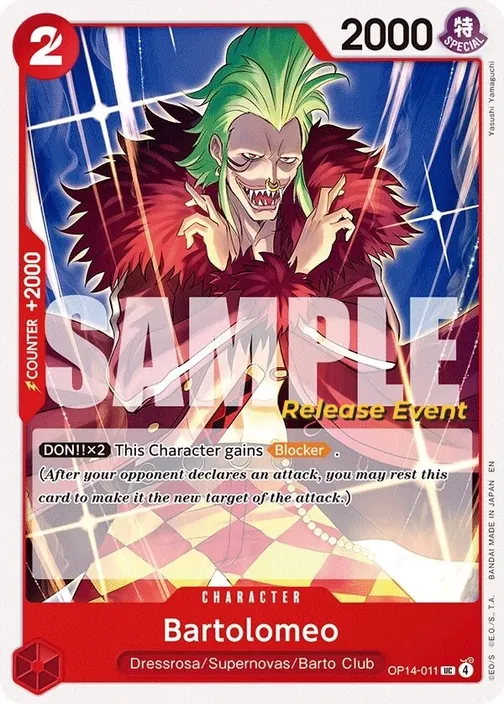 Carte One Piece anglaise OP14-011 Bartolomeo