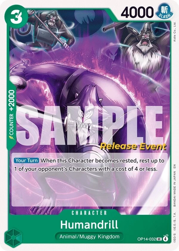 Carte One Piece anglaise Humandrill OP14-032 UC