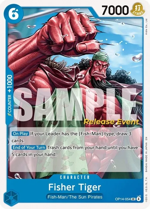 Carte One Piece anglaise OP14-054 Fisher Tiger