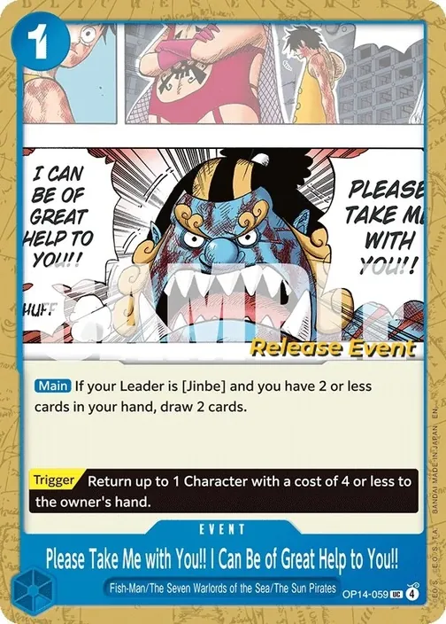 Carte One Piece anglaise OP14-059 Please Take Me with You!! I Can Be of Great Help to You!!