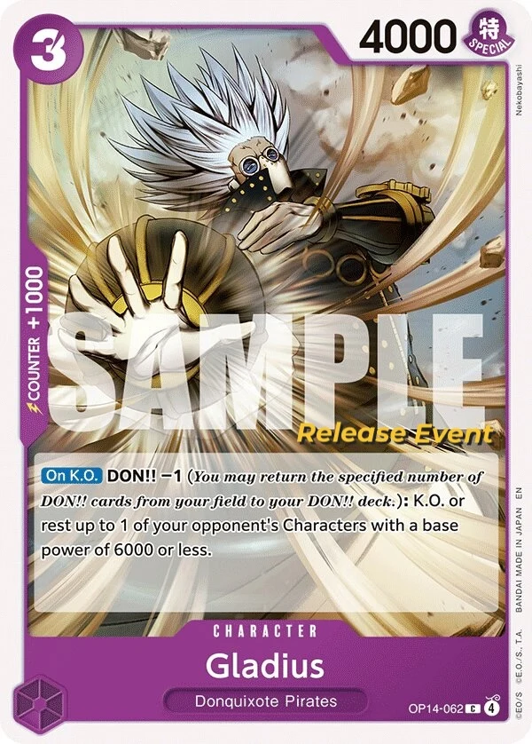 Carte One Piece anglaise Gladius OP14-062 C