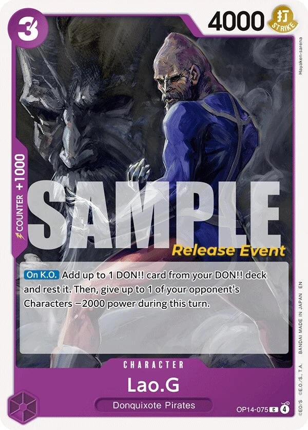 Carte One Piece anglaise Lao.G OP14-075 C