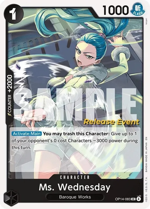 Carte One Piece anglaise OP14-083 Ms. Wednesday