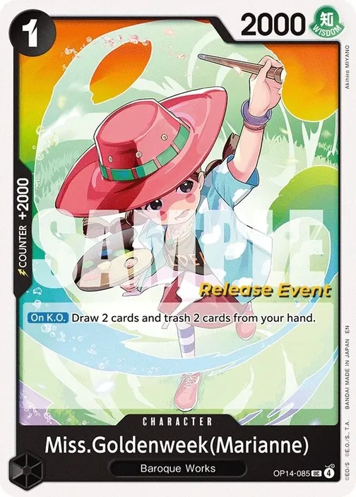 Carte One Piece anglaise OP14-085 Miss.Goldenweek(Marianne)