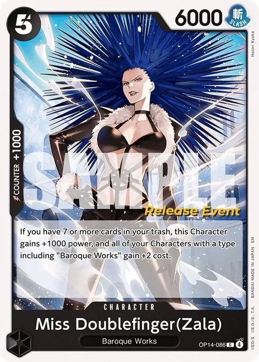 Carte One Piece anglaise OP14-086 Miss Doublefinger(Zala)
