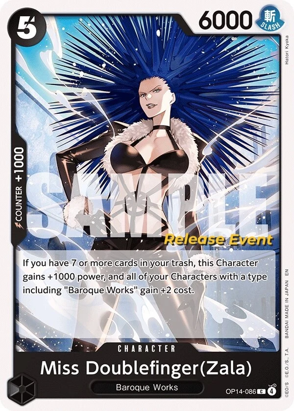 Carte One Piece anglaise Miss Doublefinger(Zala) OP14-086 C