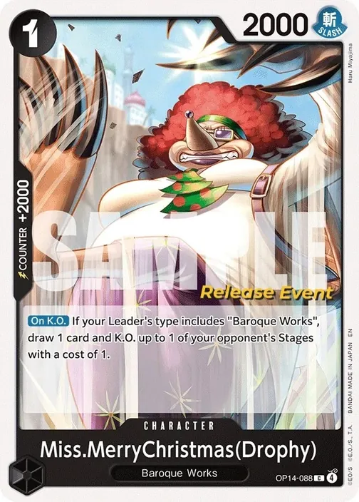 Carte One Piece anglaise OP14-088 Miss.MerryChristmas(Drophy)