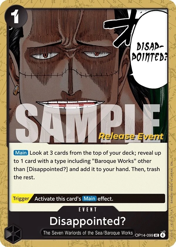 Carte One Piece anglaise Disappointed? OP14-099 UC