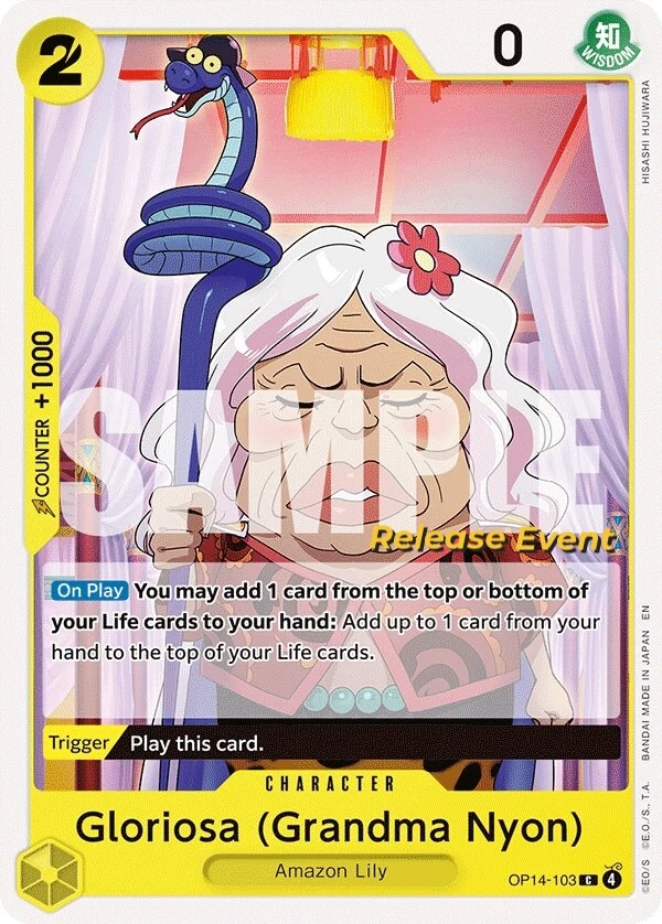 Carte One Piece anglaise Gloriosa (Grandma Nyon) OP14-103 C