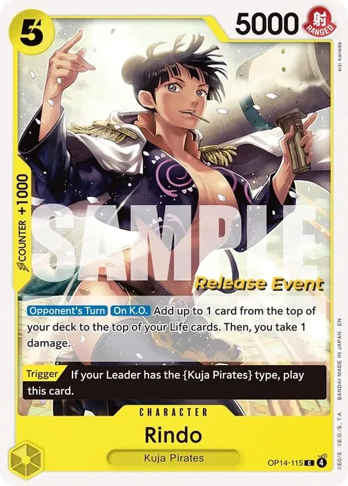 Carte One Piece anglaise OP14-115 Rindo